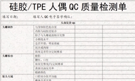 终极杀手——硅胶人偶QC质量检测单